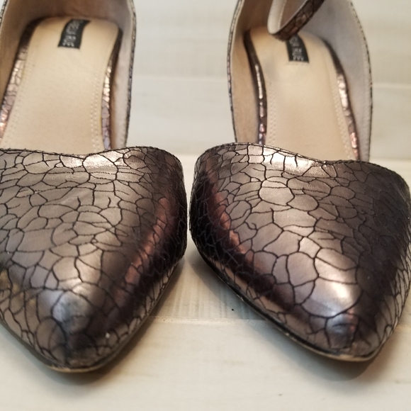 {10} Izabella Rue Nina Strap Heel Metallic Merlot Maroon Purple - Picture 4 of 12